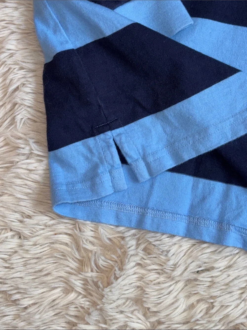 🐎 Ralph Lauren Boys Rugby Polo in Light Blue and Navy Stripes 5